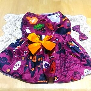 Halloween Costume With Bow For Doggie Collar, Large